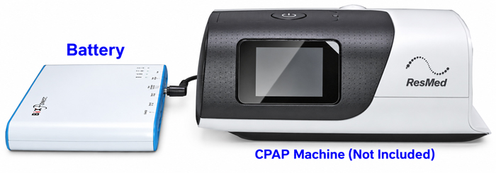 BiXPower BP100 battery powering ResMed AirSense 11 CPAP machine