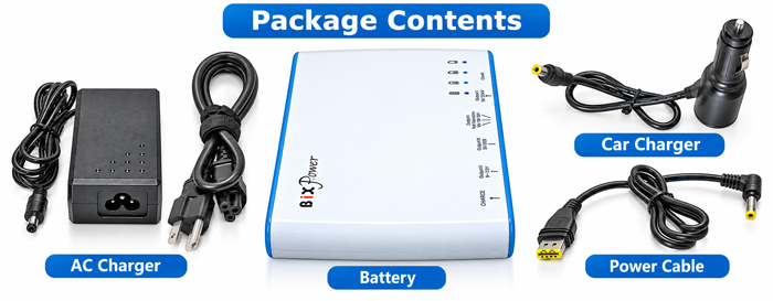 BiXPower BP100 ResMed AirMini battery package contents