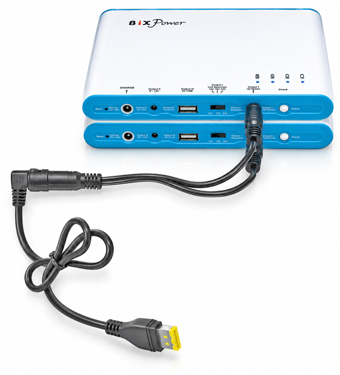 Two BiXPower BP100 batteries with ResMed AirMini power cable