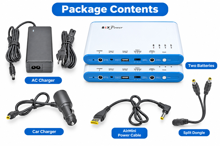 BiXPower BP100X2 AirMini package contents