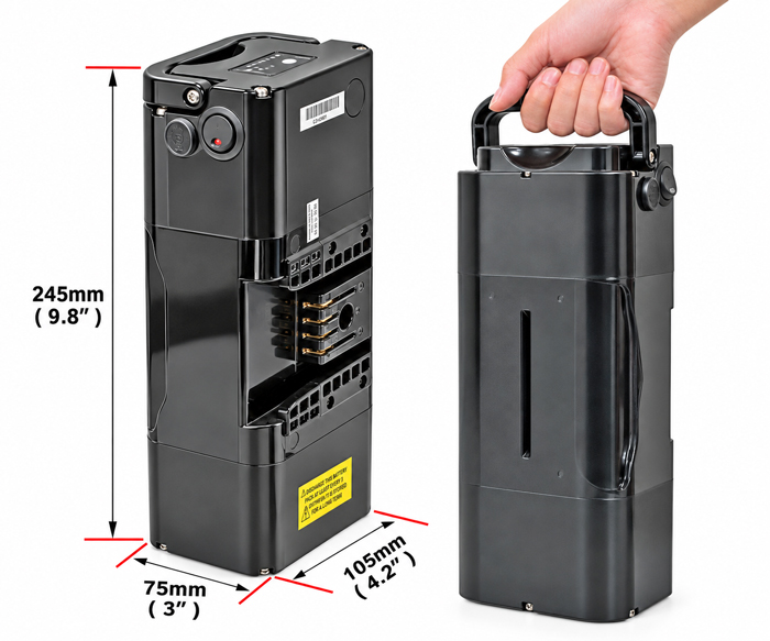 BiXPower BX3699 504Wh battery size and carrying handle