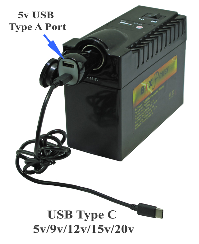 1 USB recargable Type-C reemplazable batería de gran capacidad