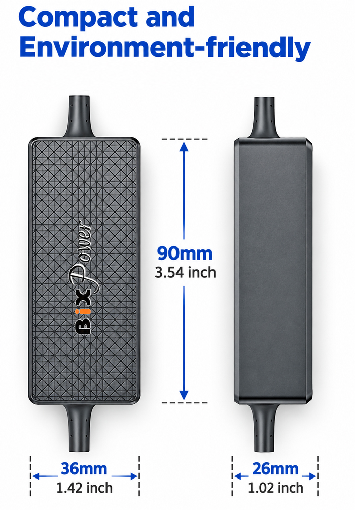 BiXPower compact DC to USB-C PD converter dimensions
