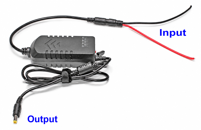 BiXPower DD90X-TB direct wire DC input connection with red positive and black negative wires