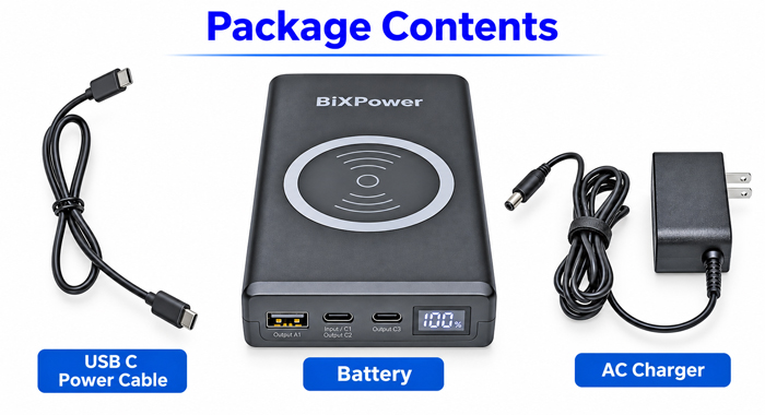 BiXPower BAT-UC70B package contents