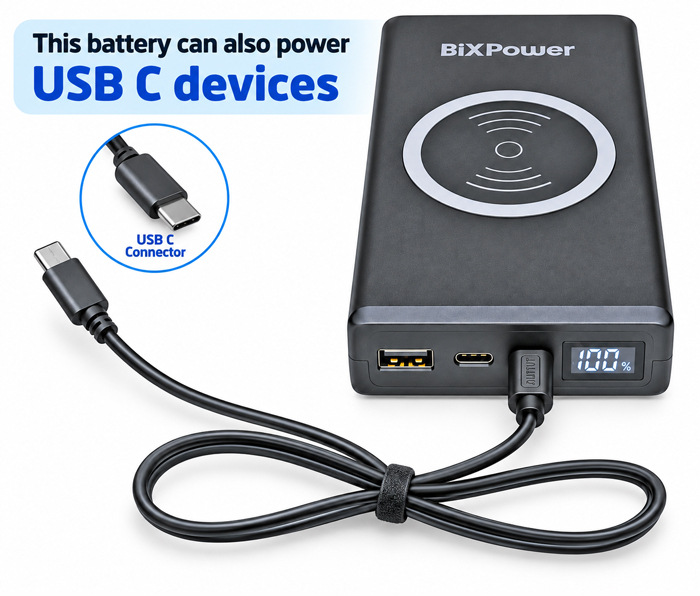 BiXPower battery powering USB C devices