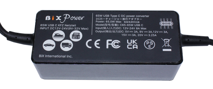 USB Type C Power Converter with 5V, 9V, 12V, 15V & 20V Power