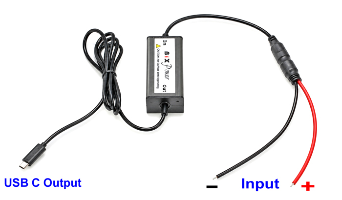BiXPower BX-DD100PD direct wire input showing red positive and black negative wires